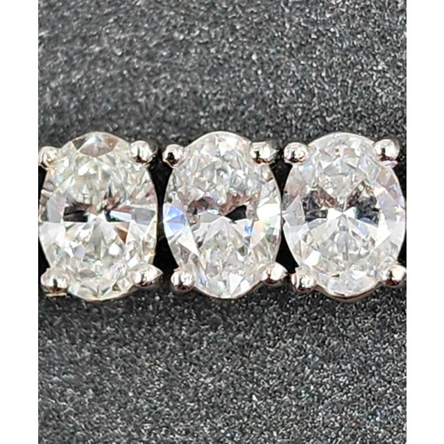 12.21 Ct Oval Cut Diamond Tennis Bracelet For Sale - Image 4 of 8