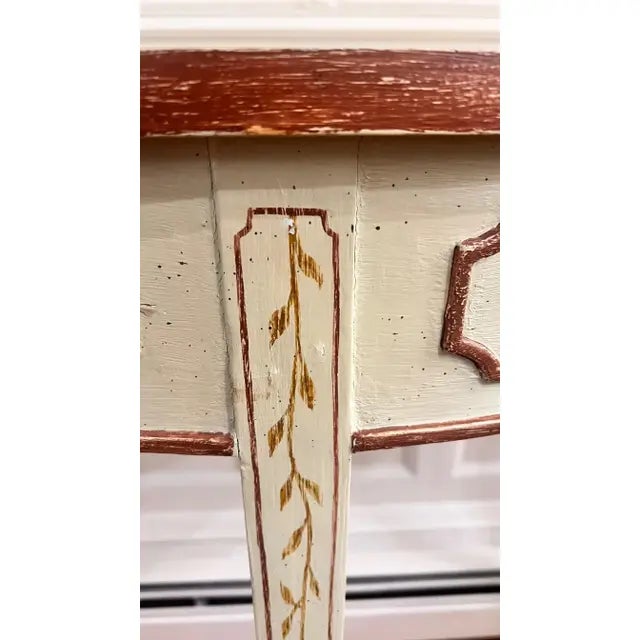 1990s Maitland-Smith Demilune Hand-Painted Console Table For Sale - Image 10 of 12