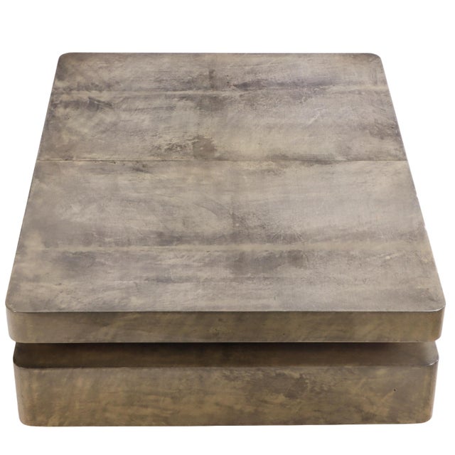 Mid-Century Modern Goat Skin Sliding Top Coffee Table, Aldo Tura (Attributed), C. 1970 For Sale - Image 3 of 5