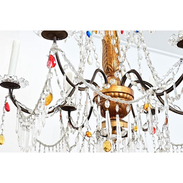 Italian 18th Century Giltwood & Crystal Chandelier For Sale - Image 15 of 17