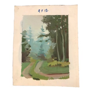 Winding Road Through Misty Woods Original Oil Painting For Sale