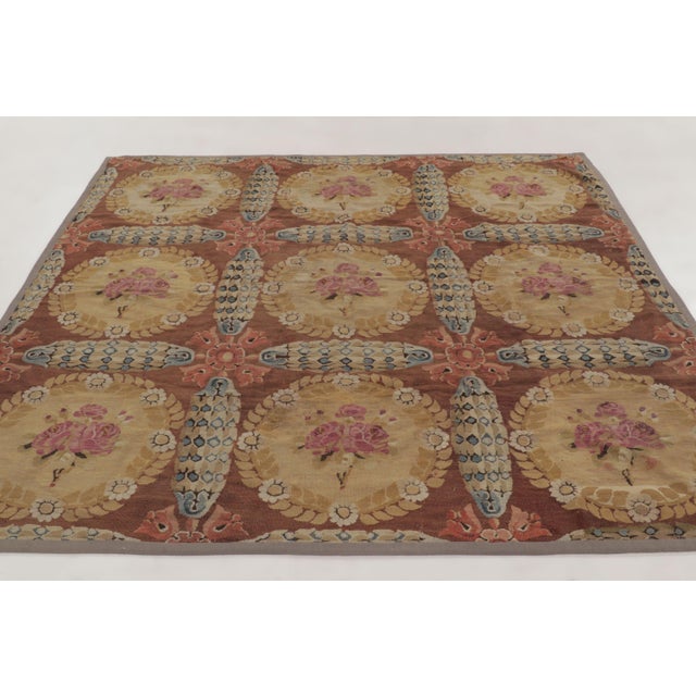 This 8x8 antique Aubusson square rug is an elegant addition to Rug & Kilim’s European collection, a refined example of the...