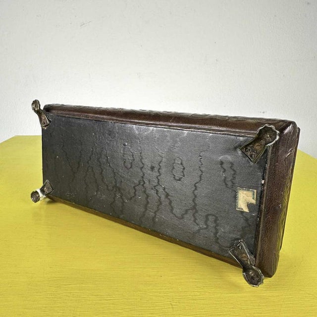 Wood Wooden Jewelry Box in Leather, 1900s For Sale - Image 7 of 9