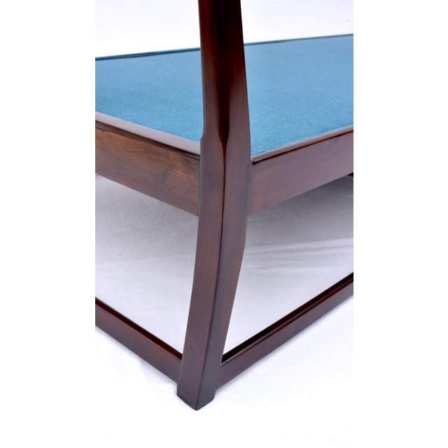 Blue Chippendale Mahogany Daybed With Custom Upholstery, 20th Century For Sale - Image 8 of 14