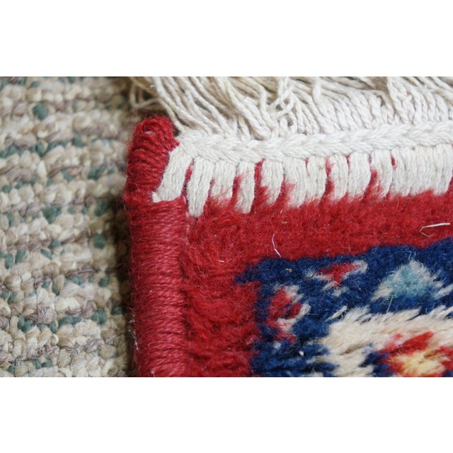 Vintage Belgium 100% Virgin Wool Oriental Paisley Rug Runner Carpet Mat 34" For Sale - Image 4 of 10