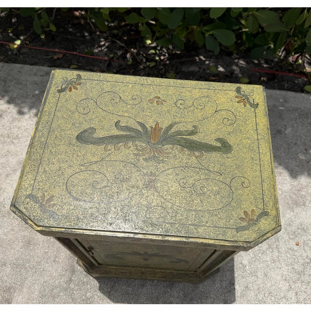 Vintage Hand-Painted Florentine Style Commode Cabinet For Sale In Naples, FL - Image 6 of 12