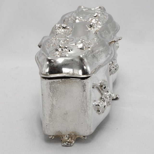 1900 - 1909 Art Nouveau Silver Plate Vanity Box, 1905 For Sale - Image 5 of 13