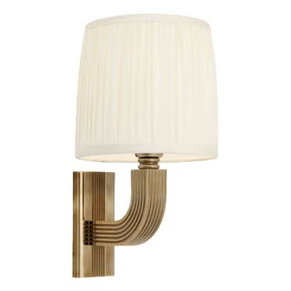 Urban Electric Brass Wall Sconces-Ivory Shade For Sale