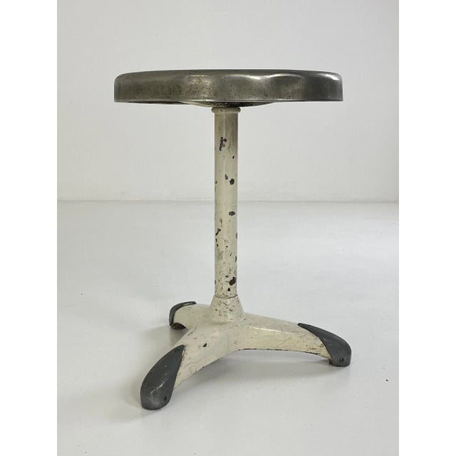 Vintage Italian Industrial Stools in Lacquered Metal, 1930, Set of 4 For Sale - Image 10 of 12