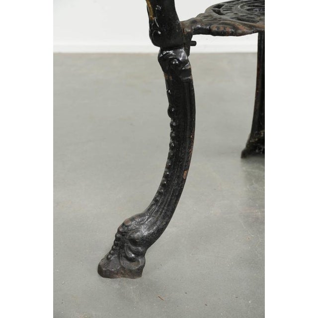 Antique English Bistro Side Table with a Cast Iron Base & Solid Wood Tabletop, Early 20th Century For Sale - Image 9 of 11