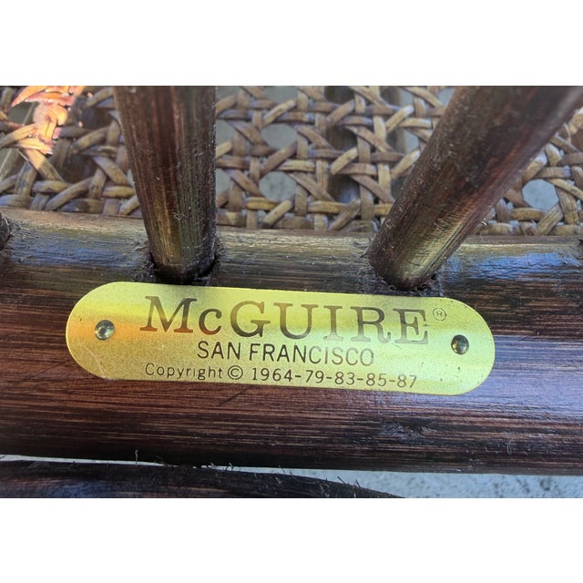 Late 20th Century Authentic McGuire Caned Back Dining Chairs, a Set of 4 For Sale - Image 13 of 14