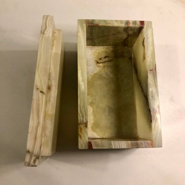 1950s 1950s Italian Alabaster Sage Green Lidded Box For Sale - Image 5 of 11