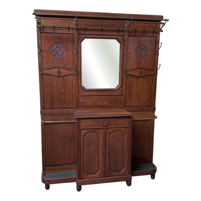 Antique Art Nouveau Wardrobe, 1910 For Sale