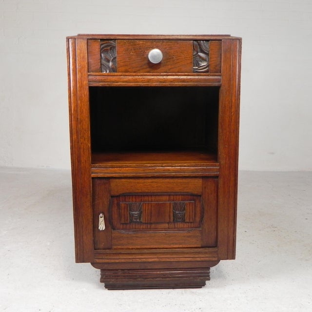 Art Deco Bedside Table with Marble Top, 1930s For Sale - Image 9 of 18