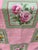 Vintage 1990’s Floral Patchwork Quilt Pink Green Yellow Roses Reversible to Pink Multi Seersucker Motifs 68” X 53” Twin For Sale - Image 4 of 12
