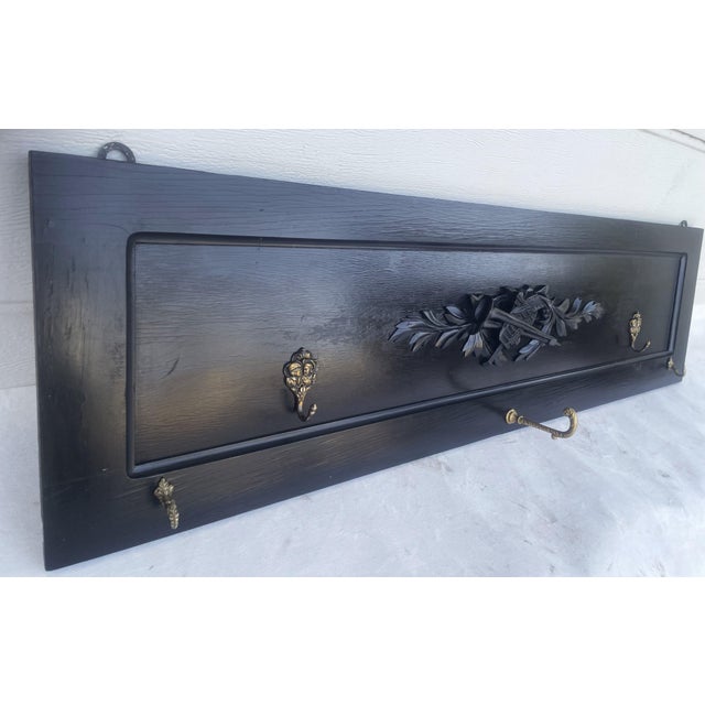 Antique Black Wall Coat Rack, 1890s For Sale - Image 14 of 18