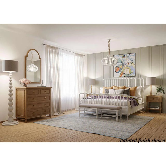 2020s Queen Size White Spindle Bed Frame For Sale - Image 5 of 7