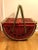 Red Vintage Watermelon Wicker Picnic Basket For Sale - Image 8 of 8