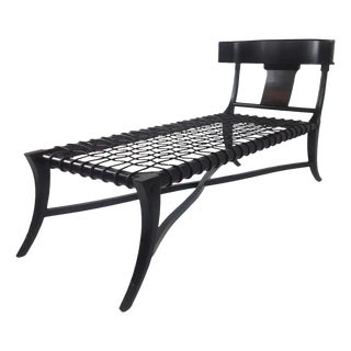 Klismos-Style Chaise Lounge With Expresso Finish For Sale