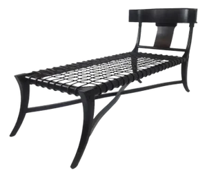 Klismos-Style Chaise Lounge With Expresso Finish
