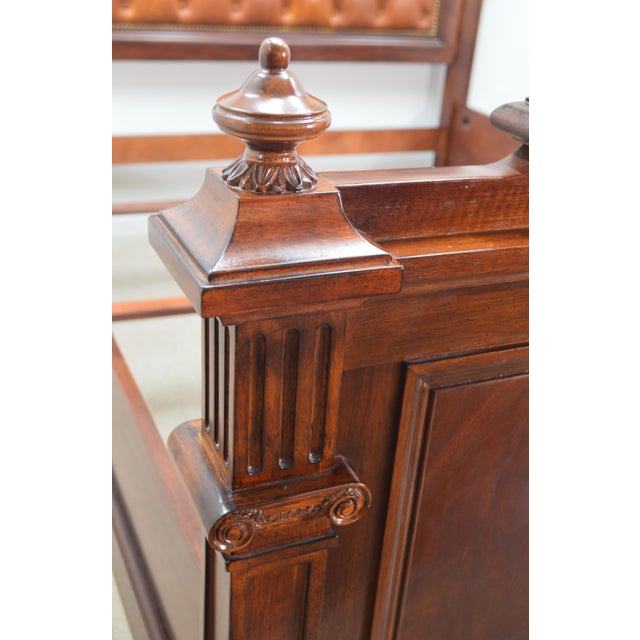 Ralph Lauren Mahogany Queen Leather Bed Frame Chairish