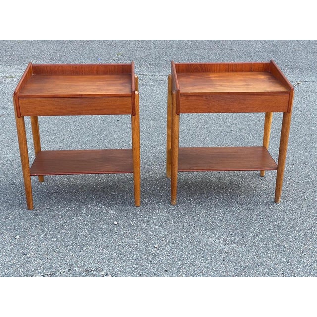 Mid-Century Danish Teak and Oak Nightstands attributed to Børge Mogensen, 1958, Set of 2 For Sale - Image 3 of 12