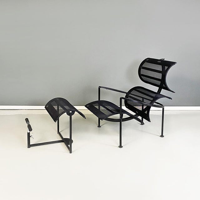 Italian Modern Black Signorina Chan Armchairs attributed to Carlo Forcolini for Alias, 1986, Set of 4 For Sale - Image 3 of 18