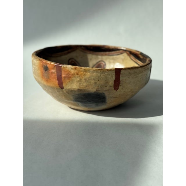 North African Berber pottery bowl, consistent with Sejnane or Kabyle terracotta styles
