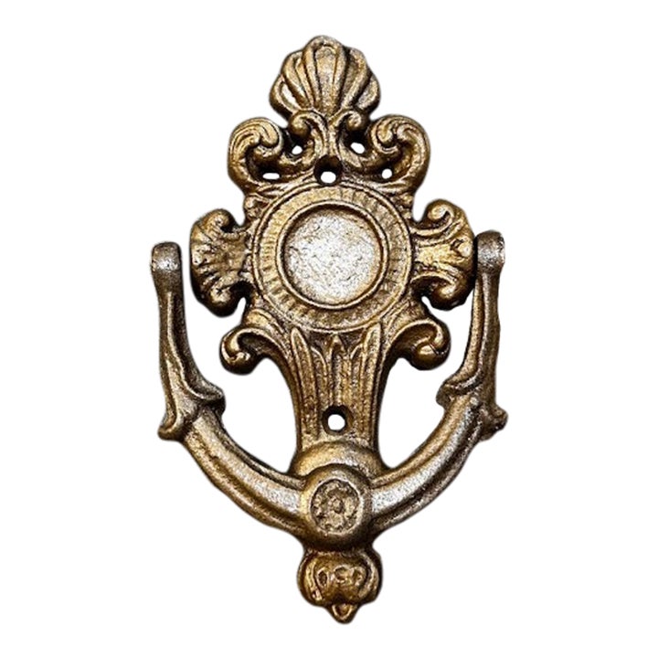Late 19th Century Rococo Metal Door Knocker | Chairish