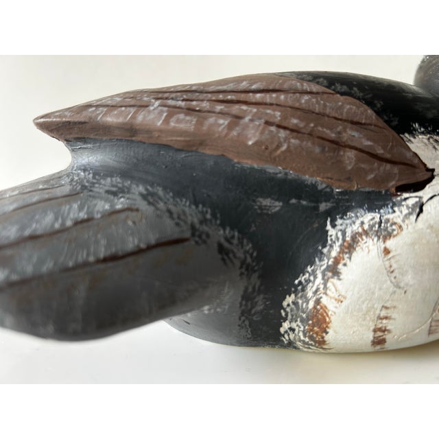 Late 20th Century Vintage Hand Painted and Hand Carved Signed Buffelhead Drake For Sale - Image 5 of 12
