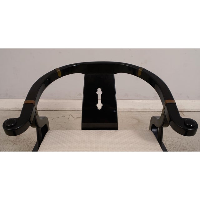 1980s Pair Pallavisini Asian Inspired Mid Century Modern Black Chairs For Sale - Image 5 of 12