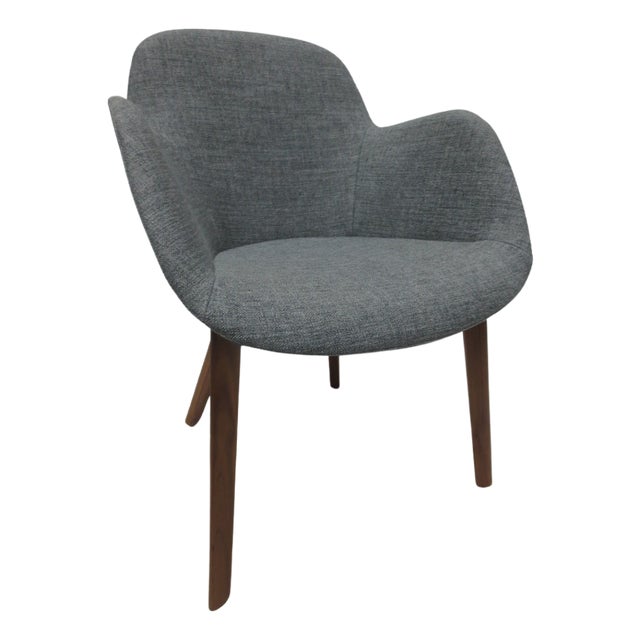 Walter Knoll Sheru Armchair in Grey Fabric (New) For Sale