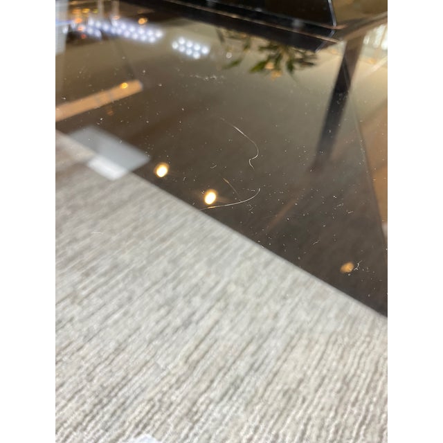 1970s Mid-Century Modernist Black & Clear Lucite Two-Level Rectilinear Cocktail Table For Sale - Image 11 of 12
