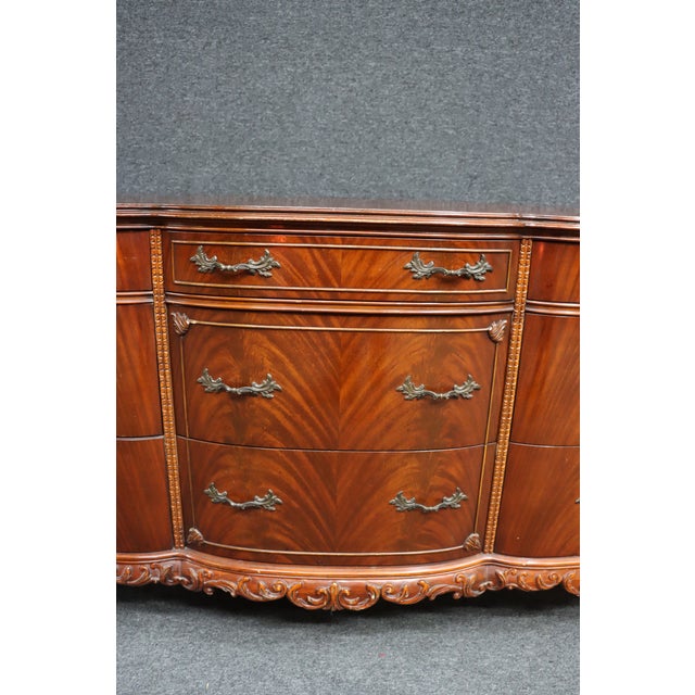 Mid 20th Century Mahogany Serpentine Front Dresser With Claw & Ball Feet For Sale In Philadelphia - Image 6 of 13