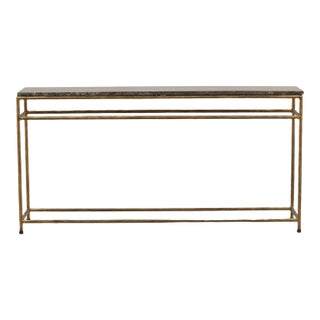 Juniper Marble & Brass Console Table For Sale