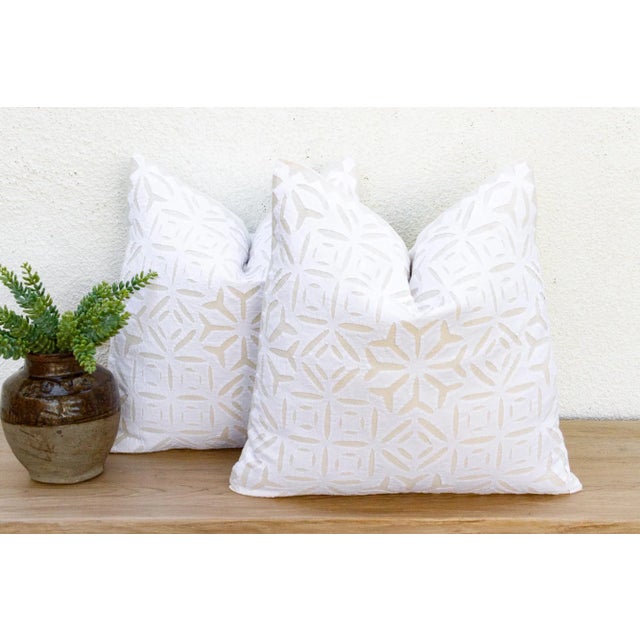 Textile Lattice, Pair of Appliqué Pillow Covers For Sale - Image 7 of 7