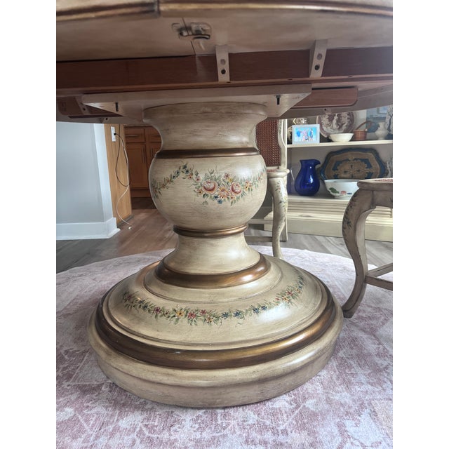 1990s 1990s Domain French Floral Painted Dining Set For Sale - Image 5 of 10