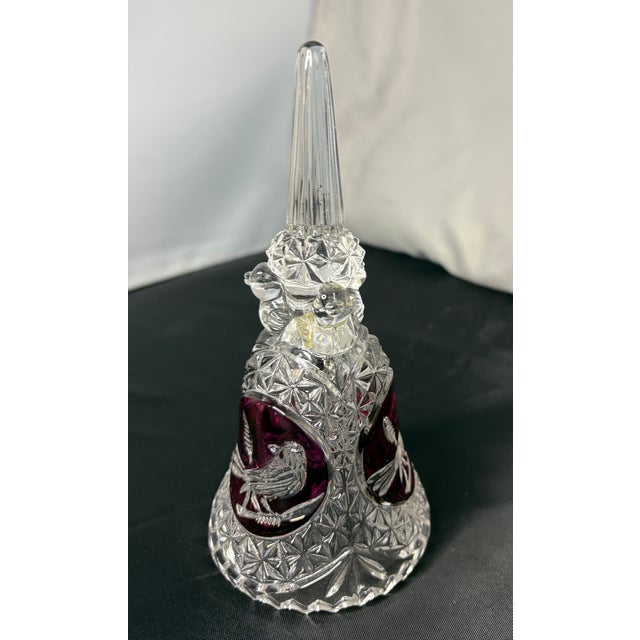 Hofbauer "Byrdes" collection crystal bell featuring a "ruby flashed" and etched bird on a branch. This vintage item was...