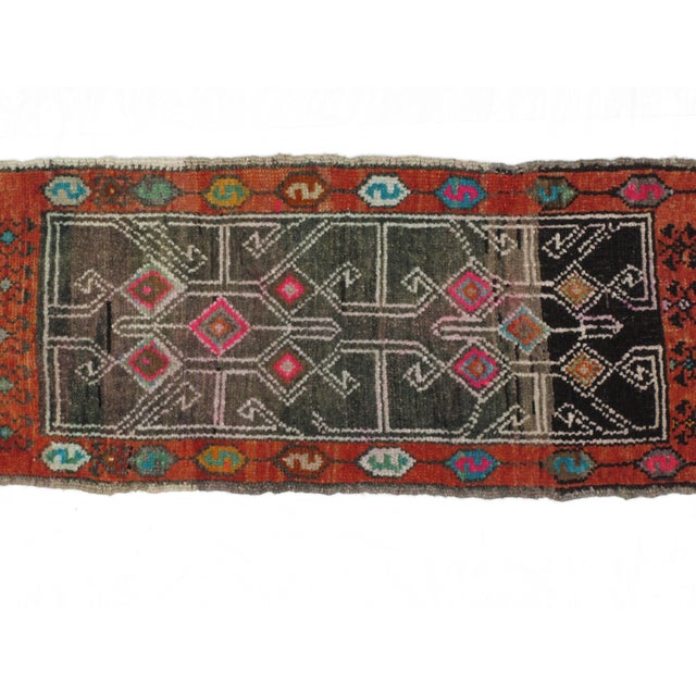 Turkish 1970s Vintage Small Anatolian Oushak Rug - 1′8″ × 4′ For Sale - Image 3 of 8