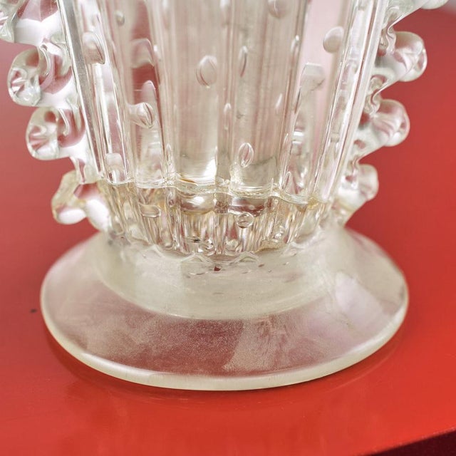 Murano Glass Vase attributed to Seguso For Sale - Image 3 of 6