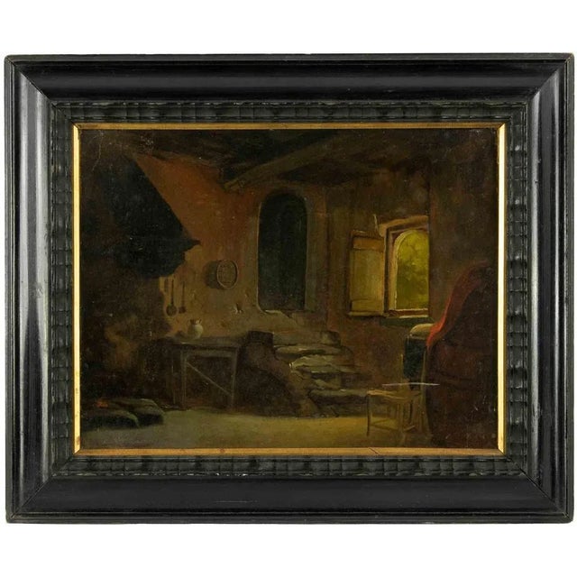 Unknown, Interior of a House, Original Oil Painting, Late 19th Century For Sale - Image 3 of 5