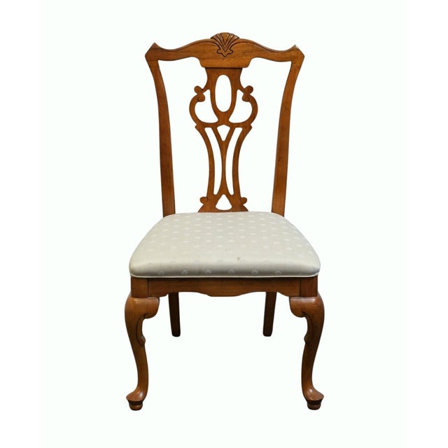 Chippendale Broyhill Furniture Solid Cherry Traditional Georgian Style Dining Side Chair 7940-87/86 For Sale - Image 3 of 10