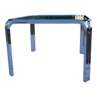 Mid-Century Modern Italian Chrome and Glass Coffee Table Manner of Gianfranco Frattini for Cassina For Sale