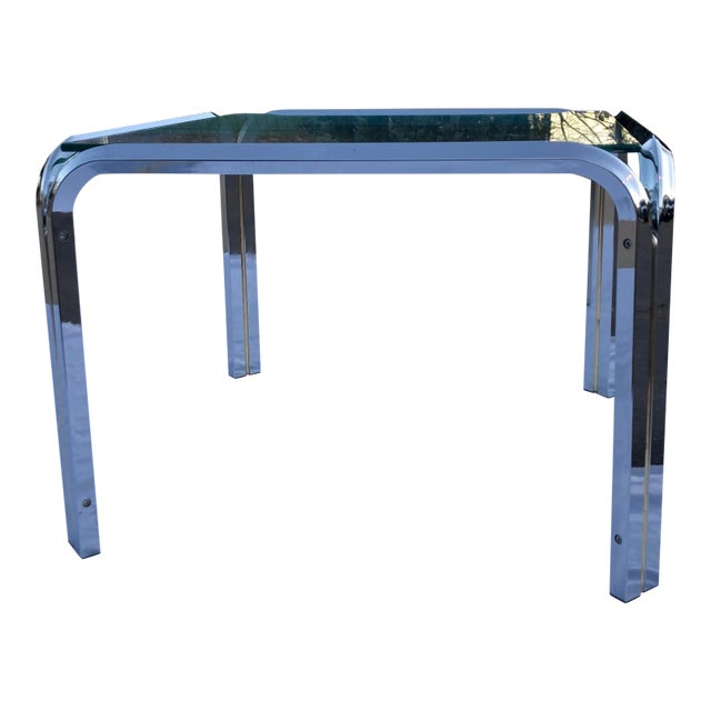 Mid-Century Modern Italian Chrome and Glass Coffee Table Manner of Gianfranco Frattini for Cassina For Sale