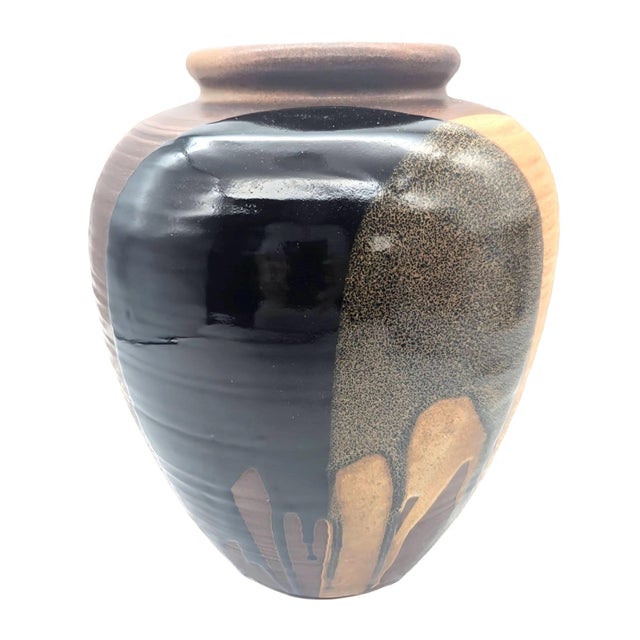 Pottery Craft USA 1970s Pottery Craft Glazed Stoneware Vase For Sale - Image 4 of 11