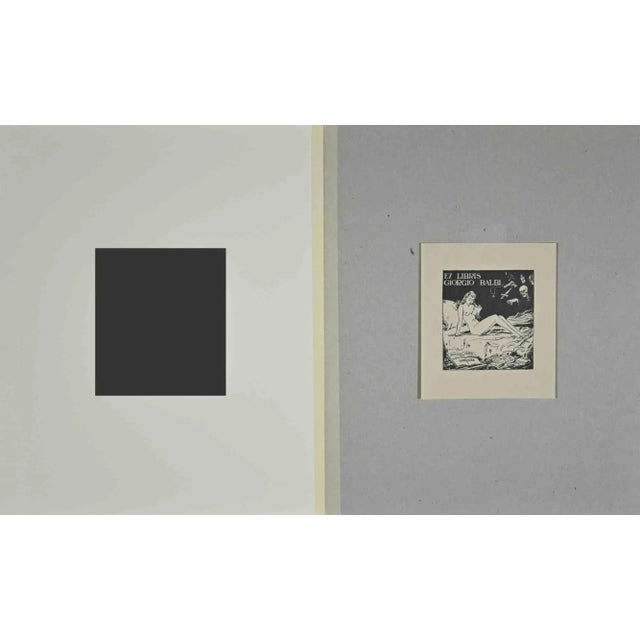 Ex Libris For Giorgio Balbi, realized by an artist of the mid-20th Century . It includes passepartout, 30 x 24 cm....