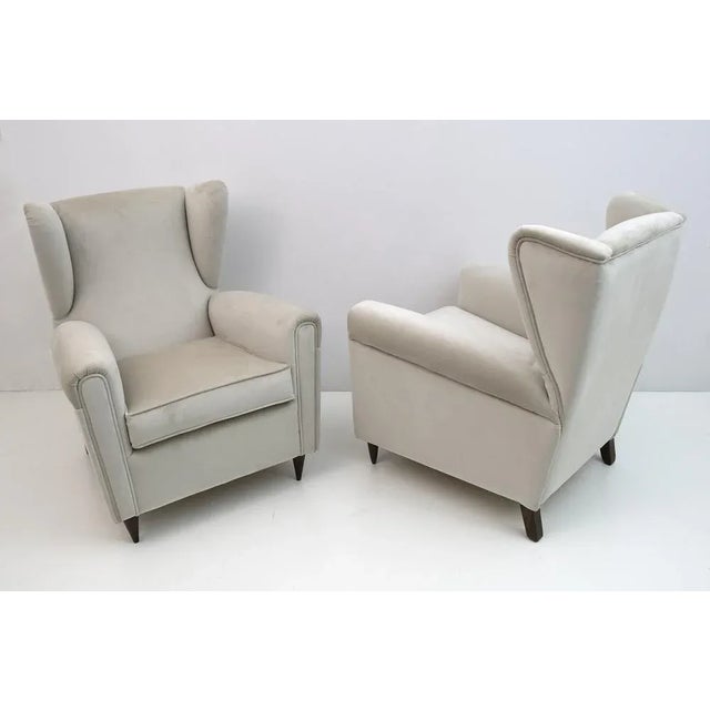 Mid-Century Modern Set of Mid-Century Modern Velvet Armchairs by Gio Ponti, Italy, 1950s For Sale - Image 3 of 11