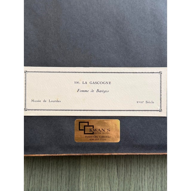 1920s Set of 4 1928 French Pochoir Costume Prints After Gratiane De Gardilanne – Art Deco Regional Dress Plates, Framed For Sale - Image 5 of 9