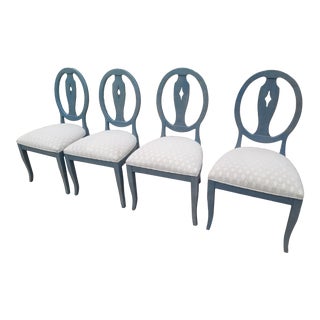 Ethan Allen Upholstered Dining Chairs - Set of 4 For Sale