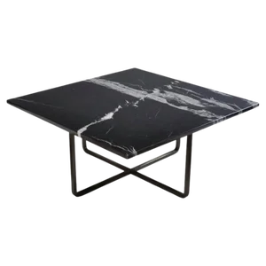 Black Marquina Marble and Black Steel Medium Ninety Table by OxDenmarq